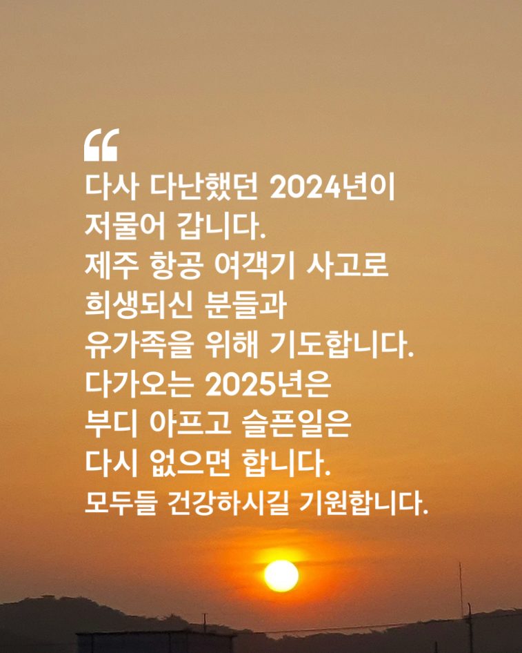 2024년 수고 많으셨어요. 