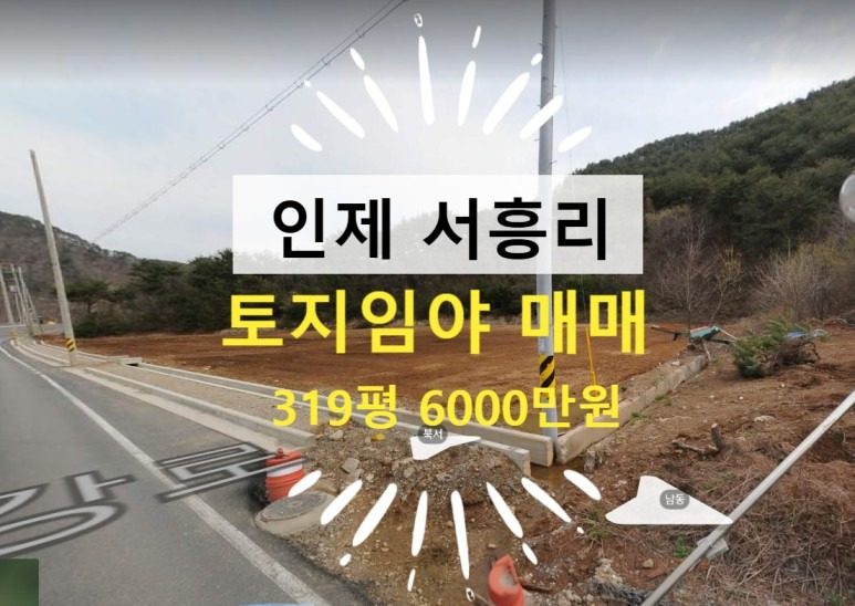 [319평 6천만원] 인제 서흥리 토지임야 매매ㅣ계획관리ㅣ도로인접