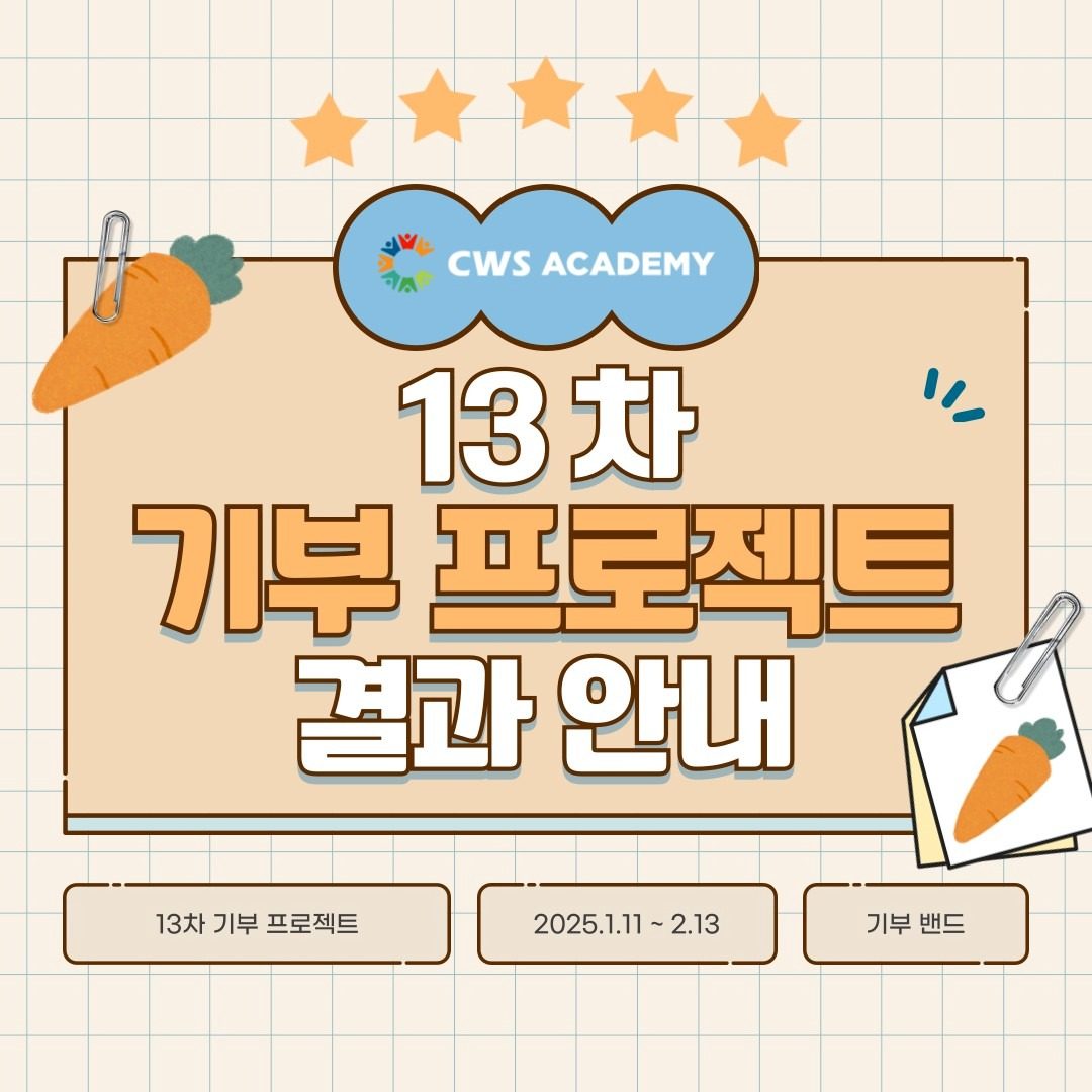 ❤️채원석학원❤️ 13차 기부 프로젝트의 성공적인 마무리 ! : 총 기부금 2,553,700원🌟