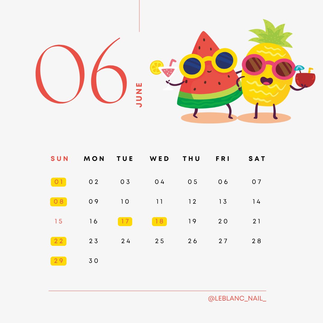 르블랑 6월 달력