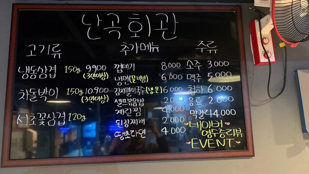 price menu
