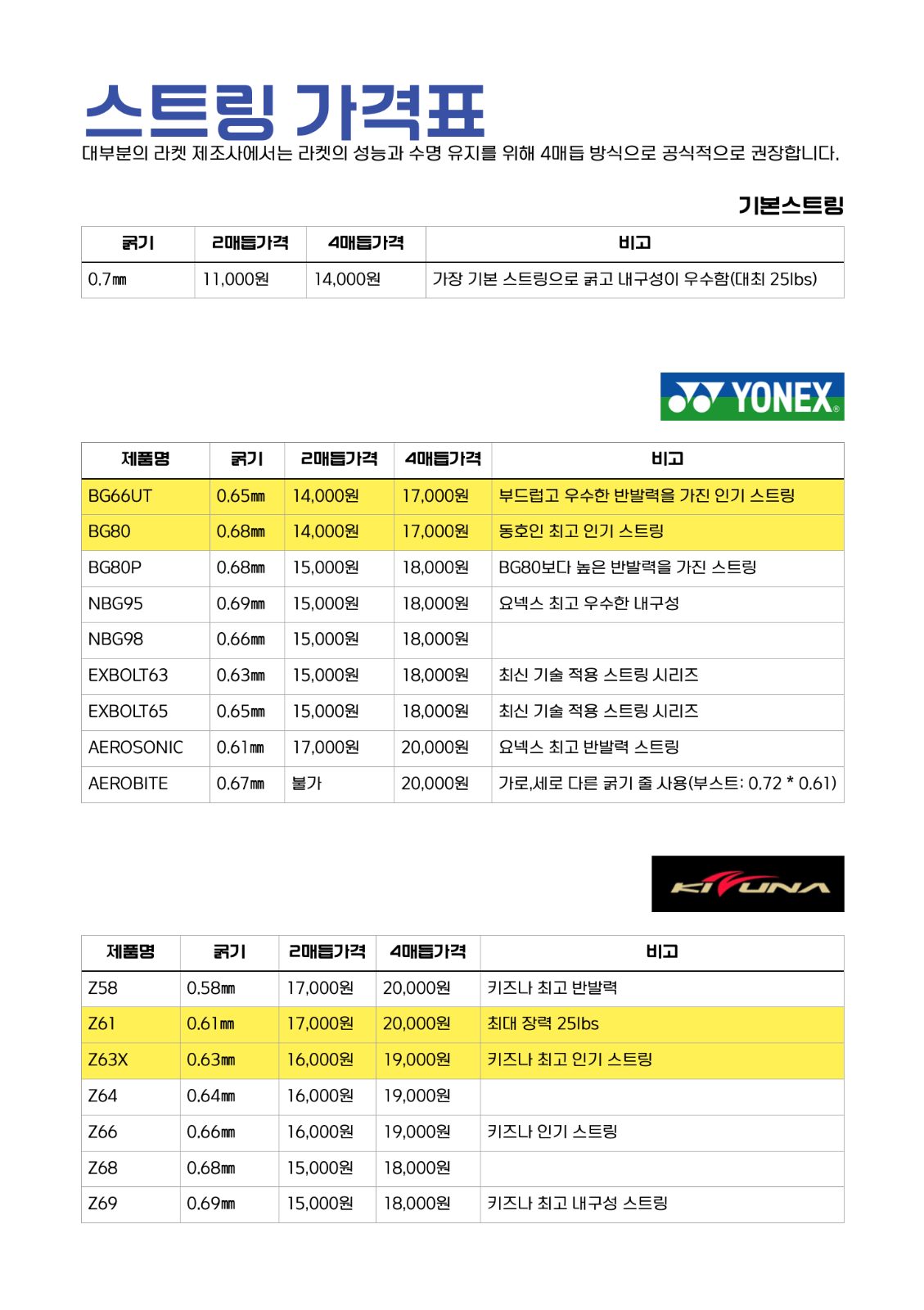 배드민턴 스트링 4매듭 전문점