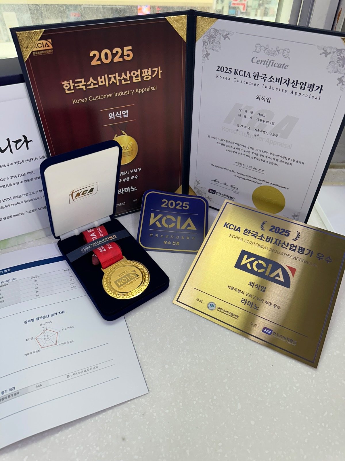 2025 KCIA 한국소비자산업평가 외식업 피자 부문 우수기업 선정!🏅🍕