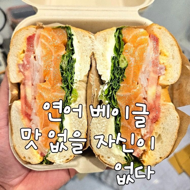 생 연어 베이글