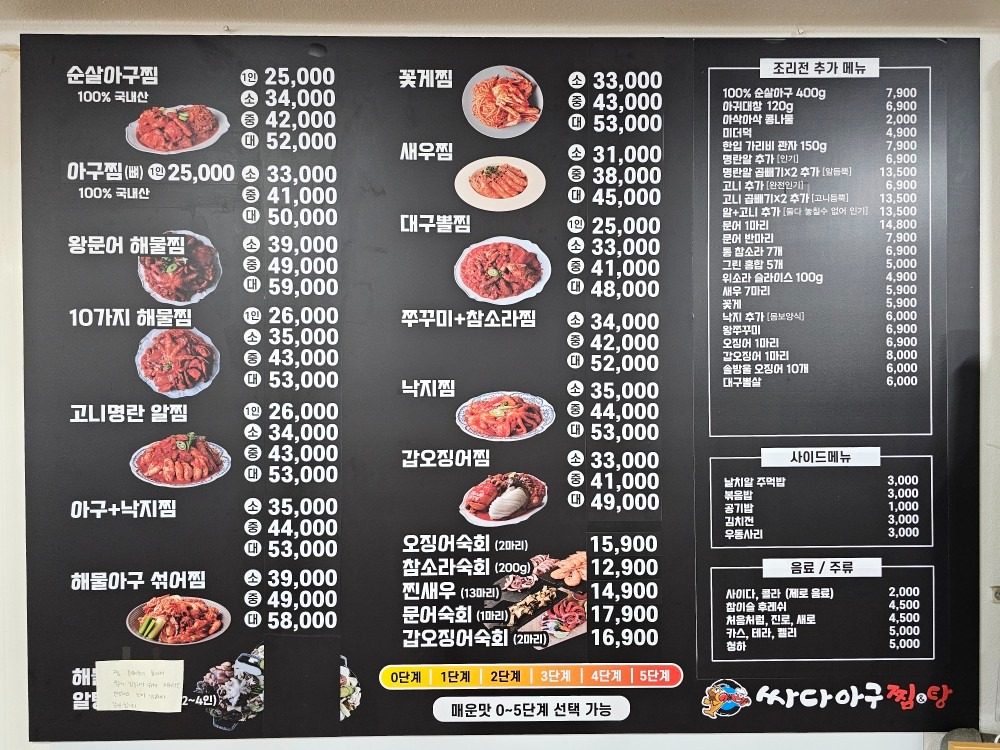 price menu