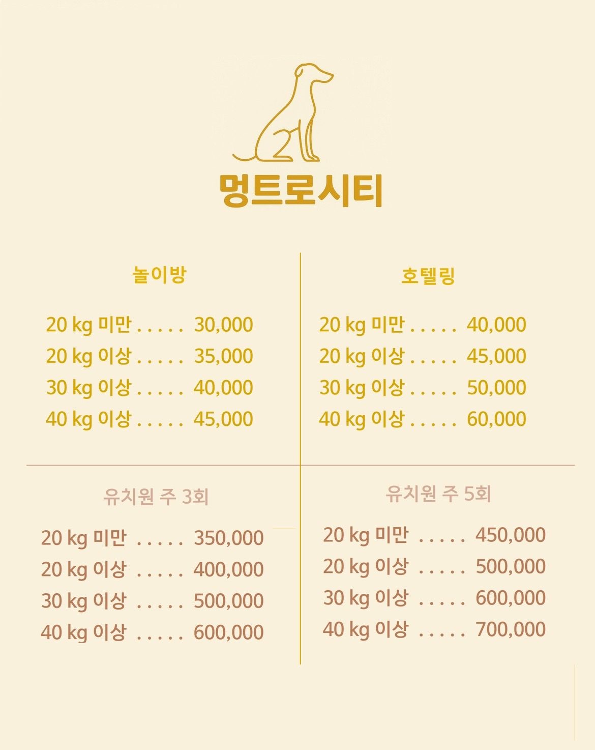 price menu
