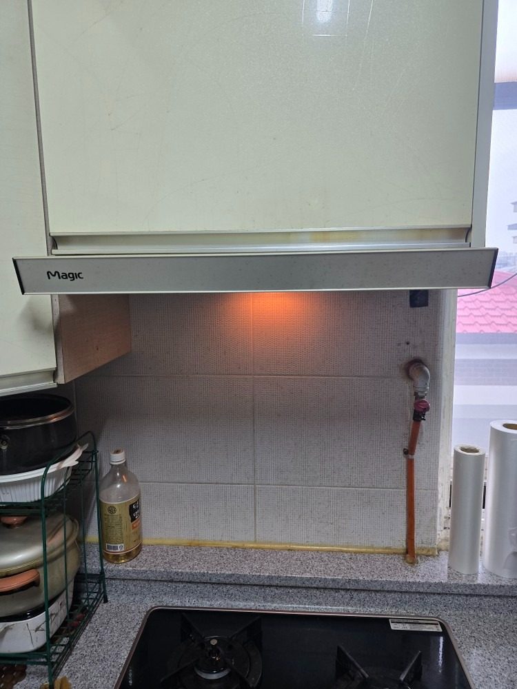청주 운천동  주방(슬림)후드 교체 작업