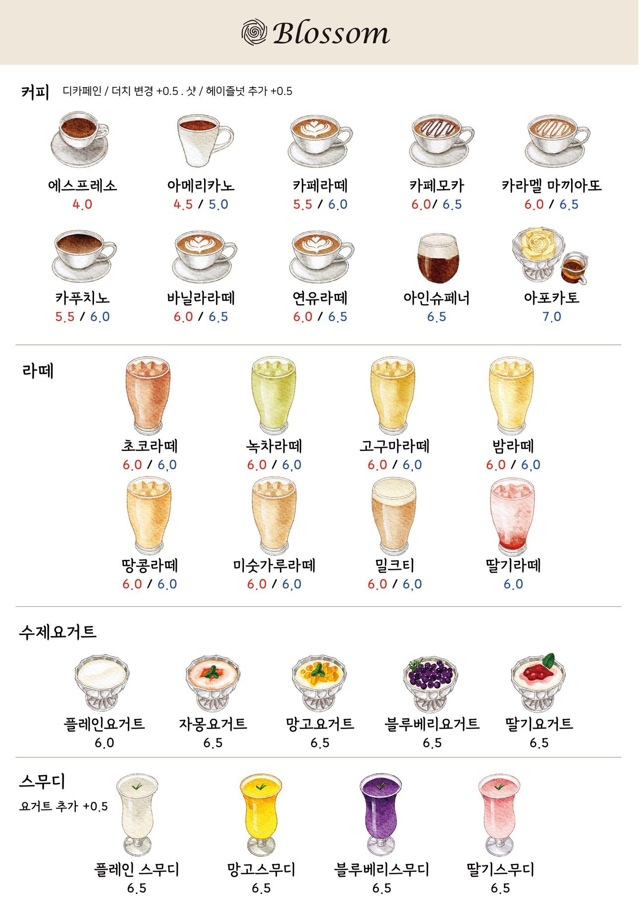 price menu