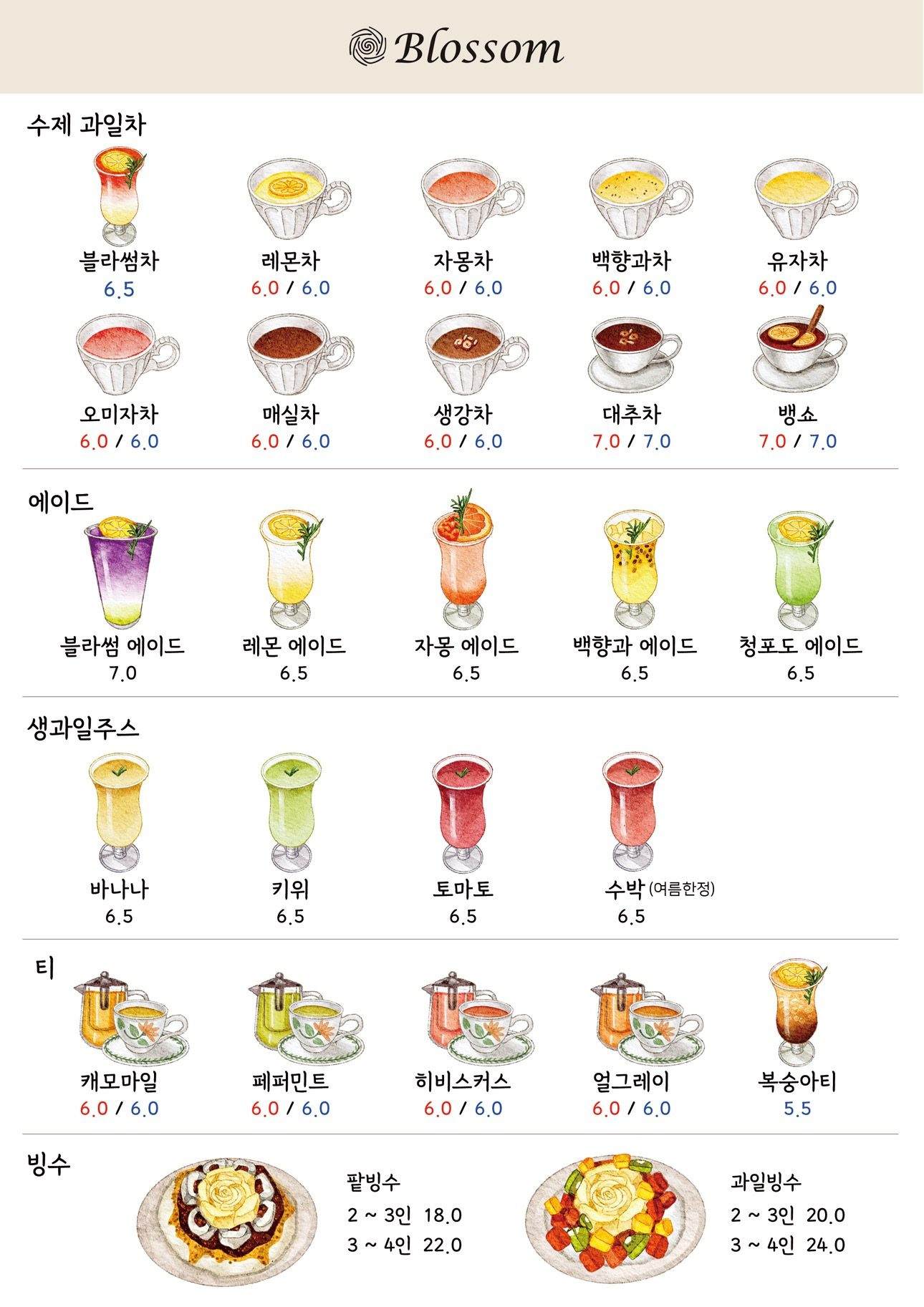 price menu