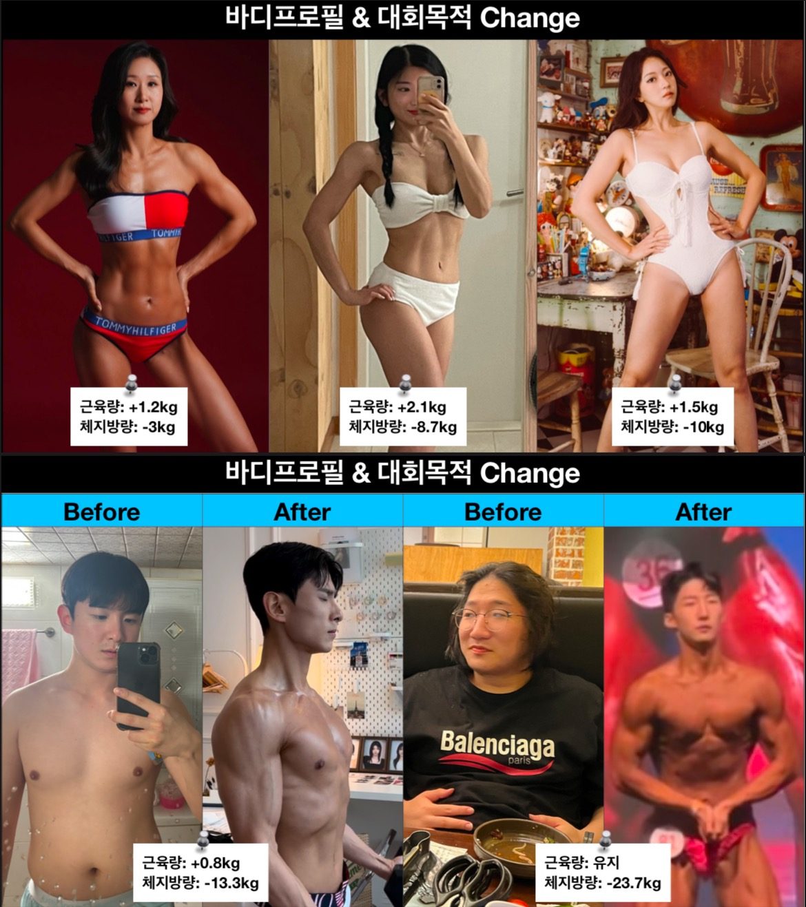 핏 라이프스타일 비포 에프터💙