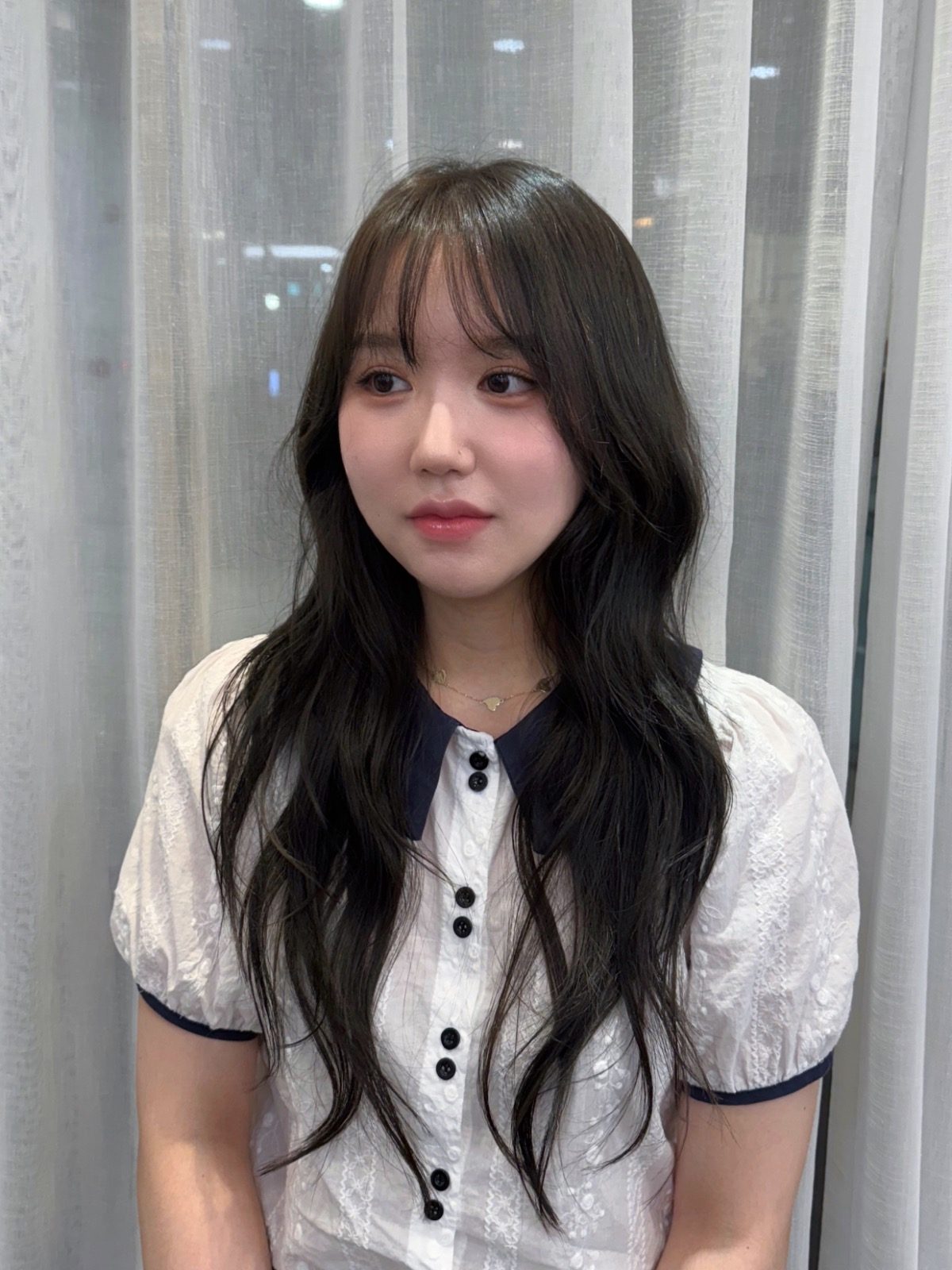 애쉬브라운 염색 레이어드 펌 모델 구합니다!