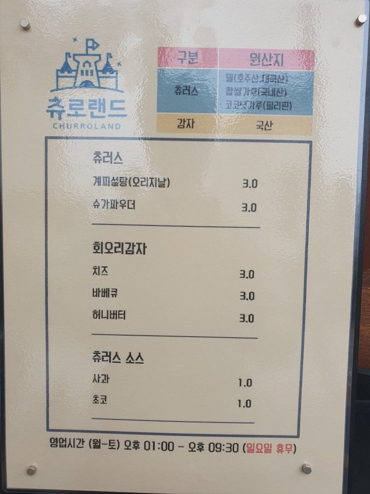 price menu