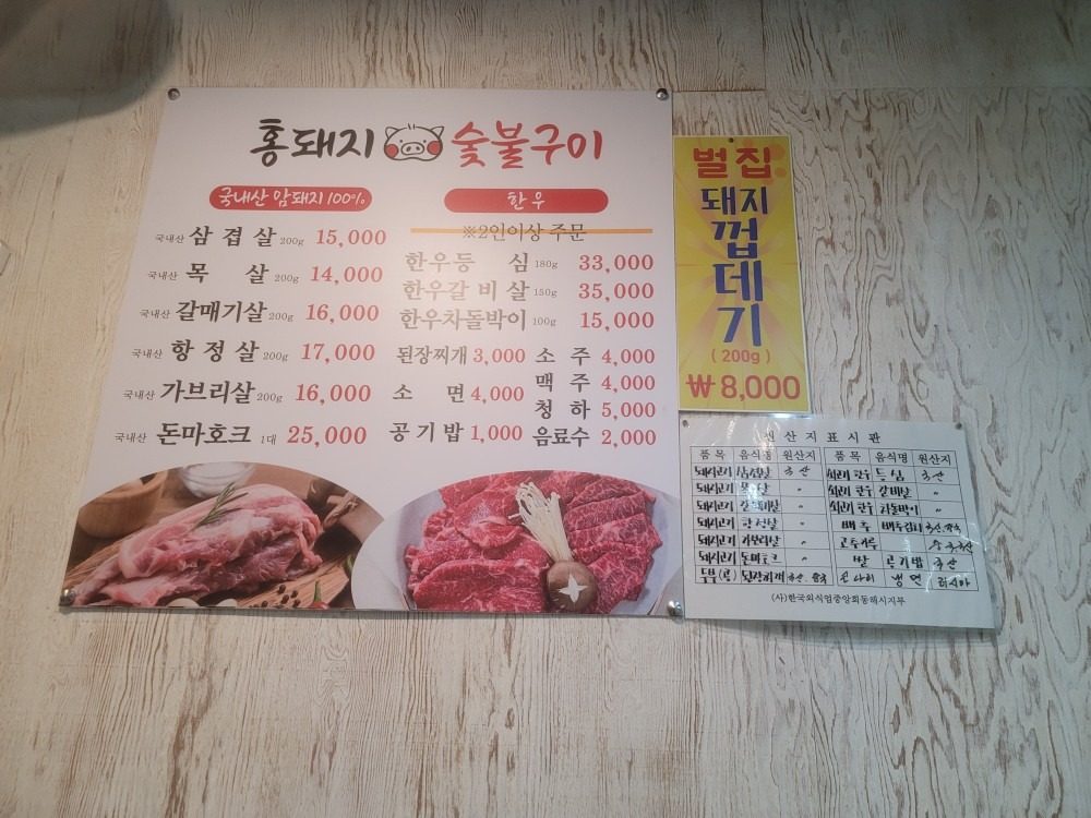 price menu