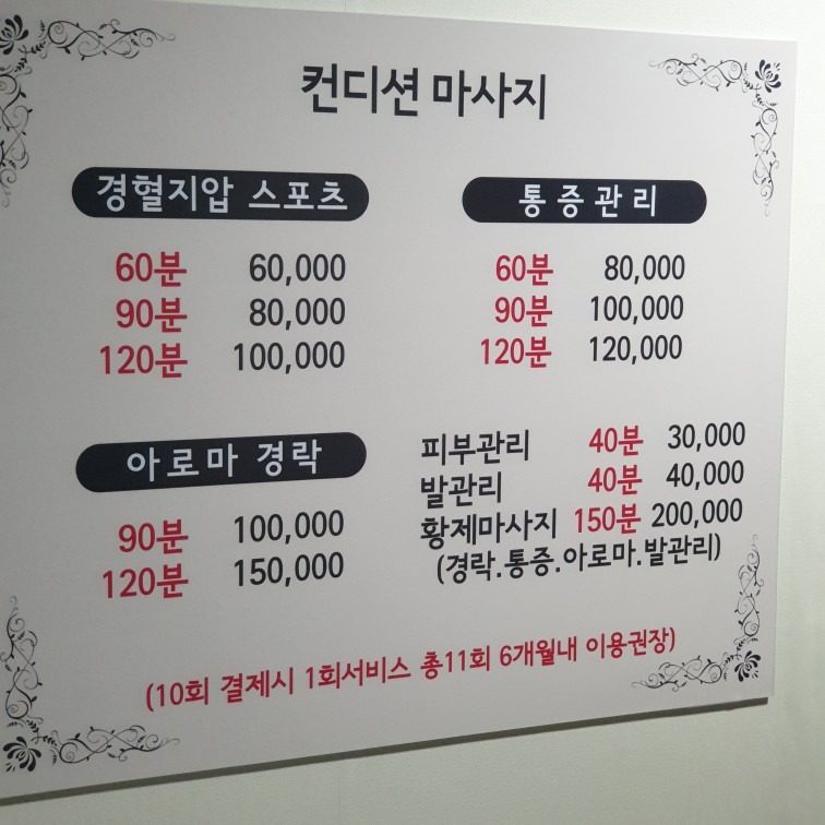 price menu