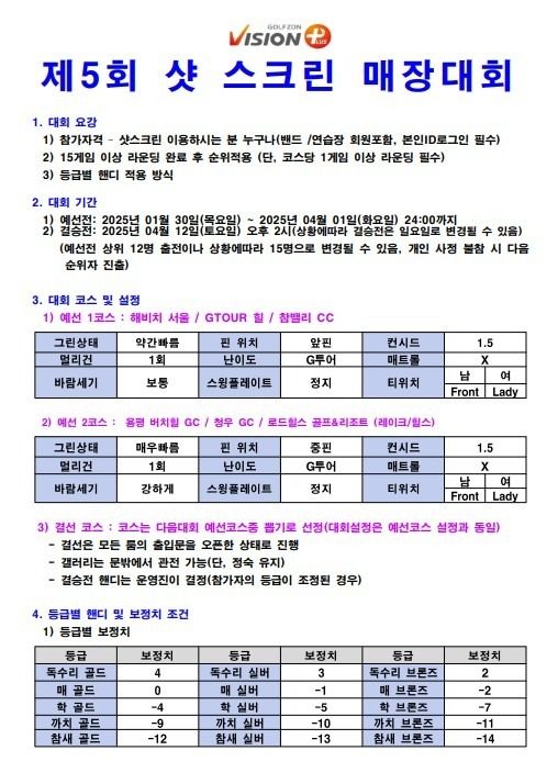 🔥제5회 샷스크린골프 매장대회🔥