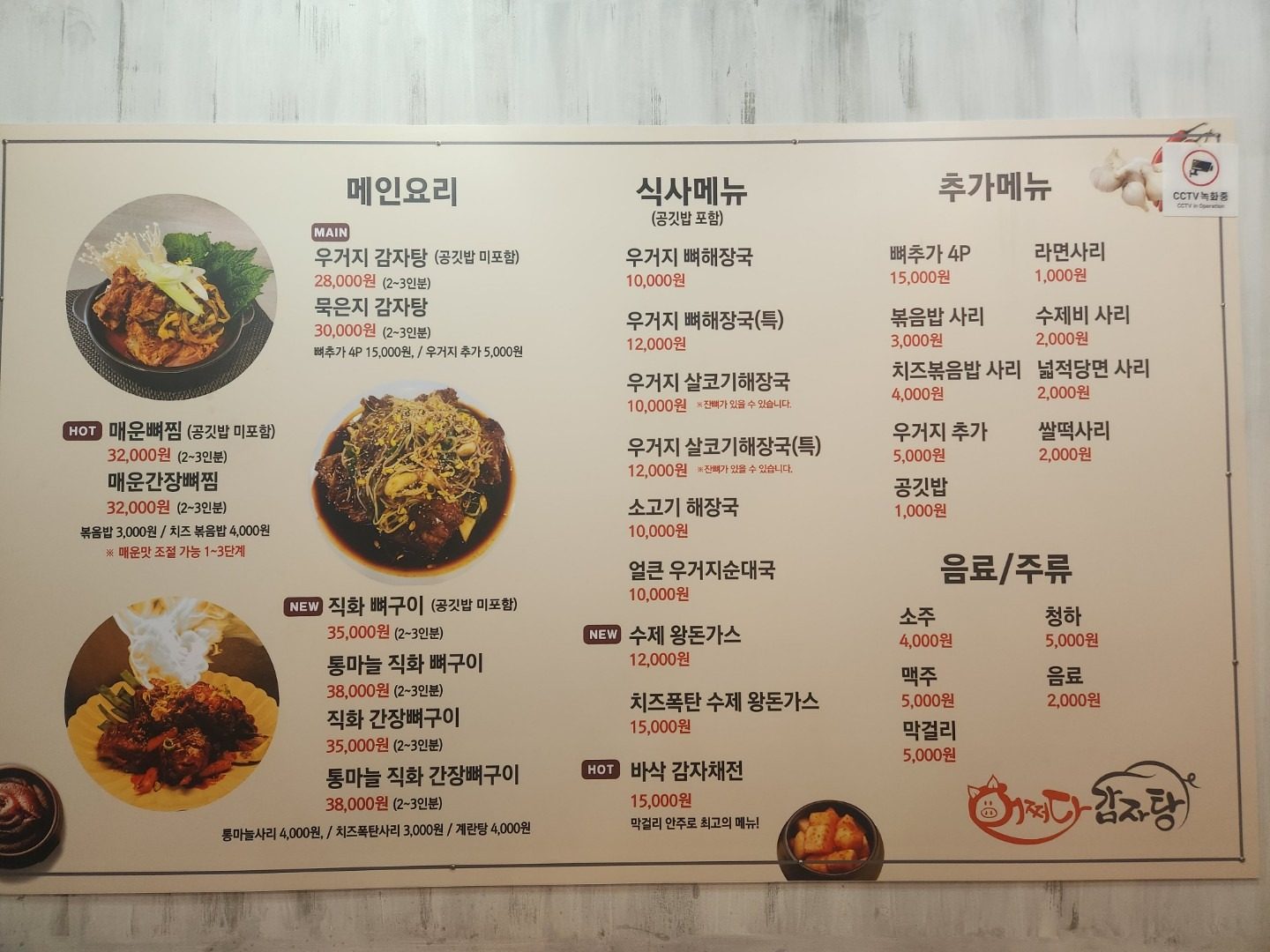 price menu
