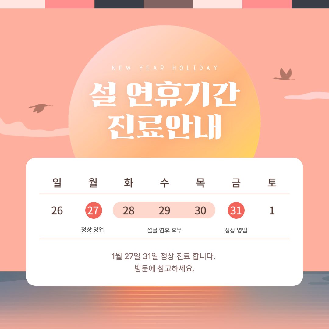 📣설 연휴 진로 일정 공지 