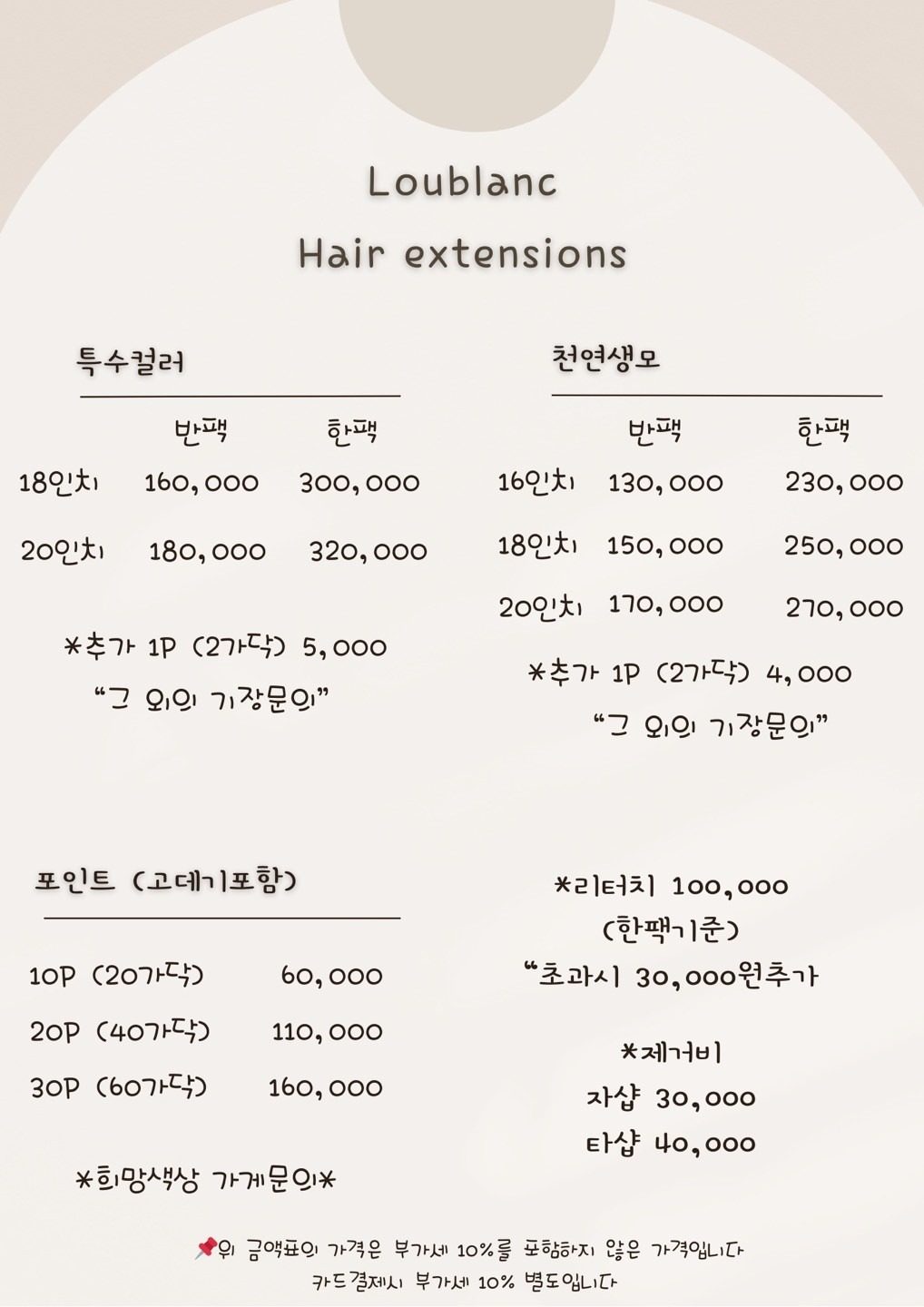 price menu