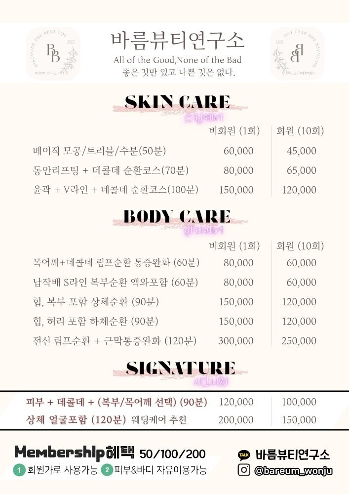 price menu
