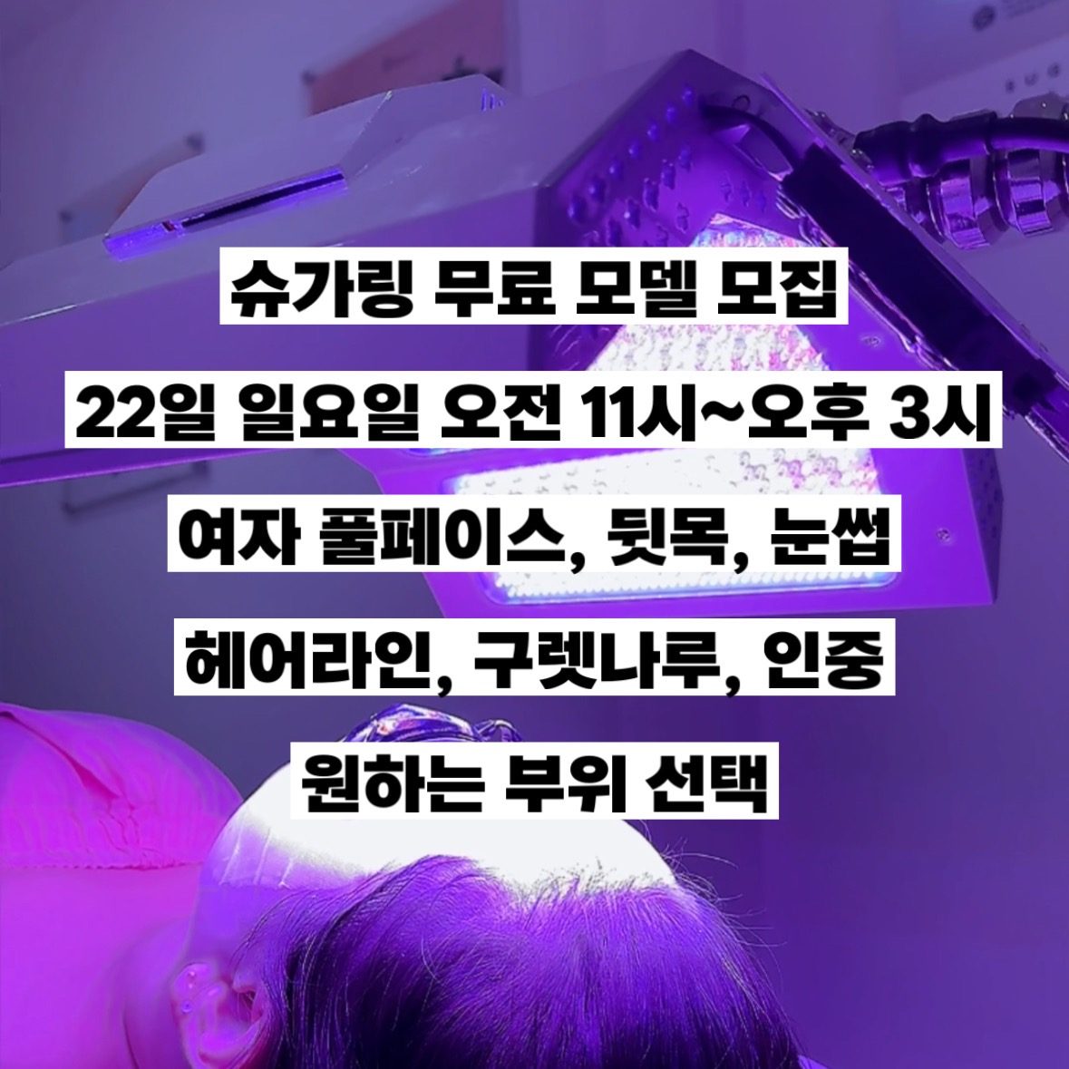 12월 22일 여자왁싱모델모집