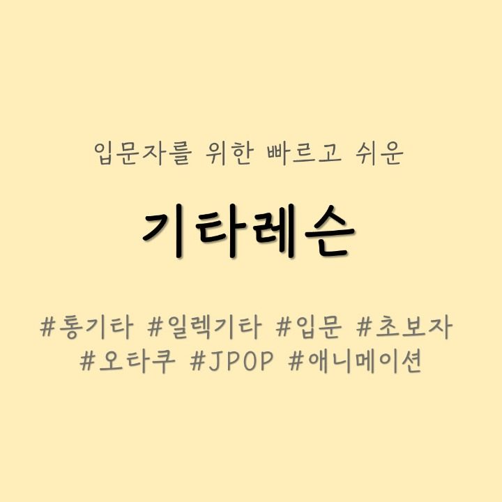 입문자를 위한 1대1 기타레슨