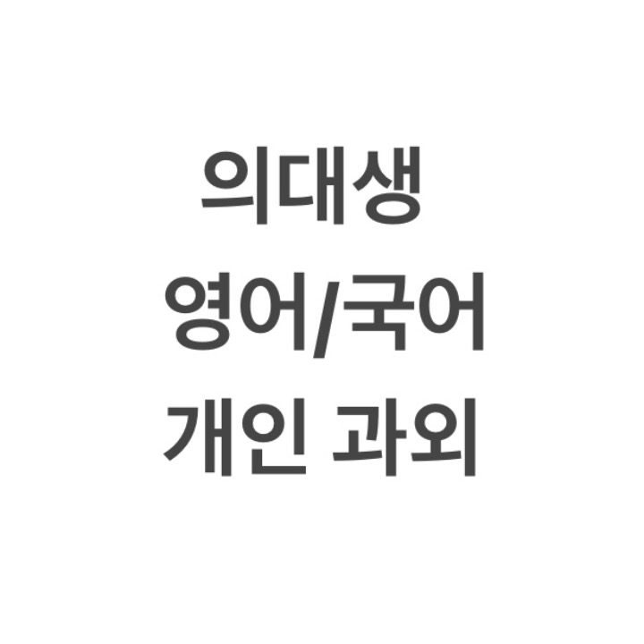 의대생 국어영어 과외