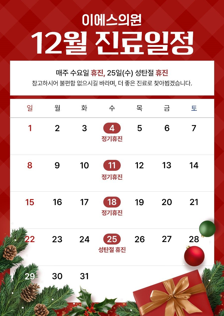 🎄12월 진료일정 안내🎄