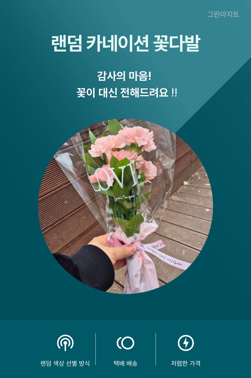카네이션 색상 랜덤 꽃다발::고마움을 선물하는 가장 예쁜 선택! 