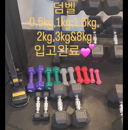 덤벨 0.5kg, 1kg, 1.5kg, 2kg, 3kg & 8kg 입고 완료❤️