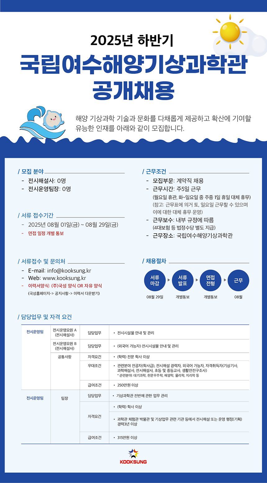 국립여수해양기상과학관과 함께할 인재를 찾습니다