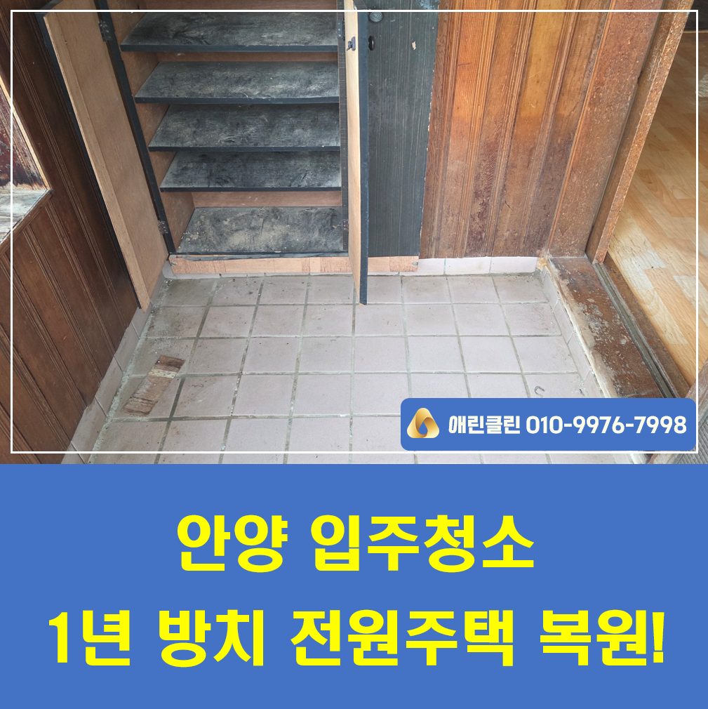 안양 입주청소 1년간 방치된 전원주택 클리닝!