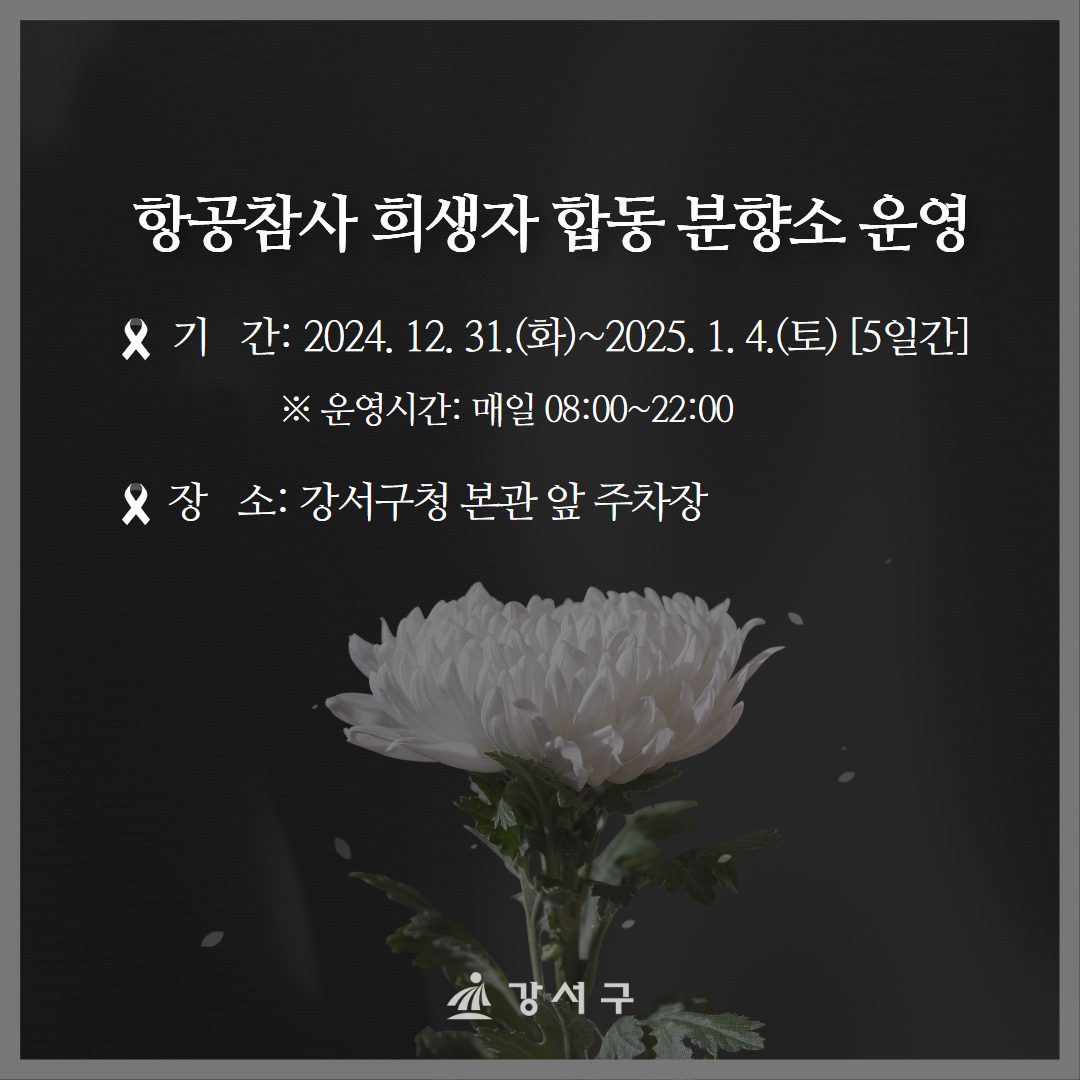 항공 참사 희생자 합동 분향소 운영 