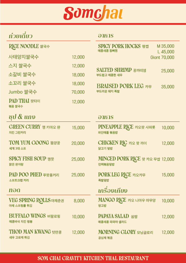 price menu