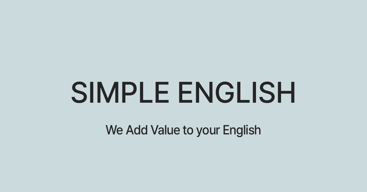 SIMPLE ENGLISH