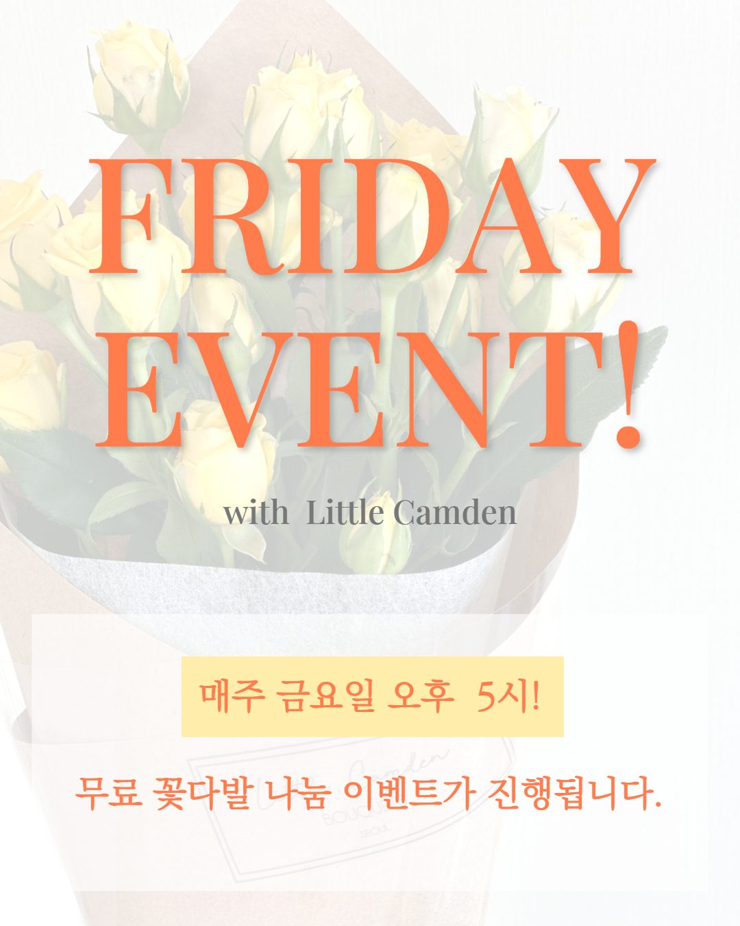 ★ 매주 금요일 무료 꽃다발 나눔 이벤트!!★