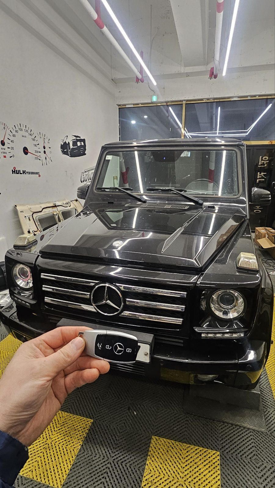 벤츠 W221 S350 G바겐 11년식 원격시동 자동차키로 개조