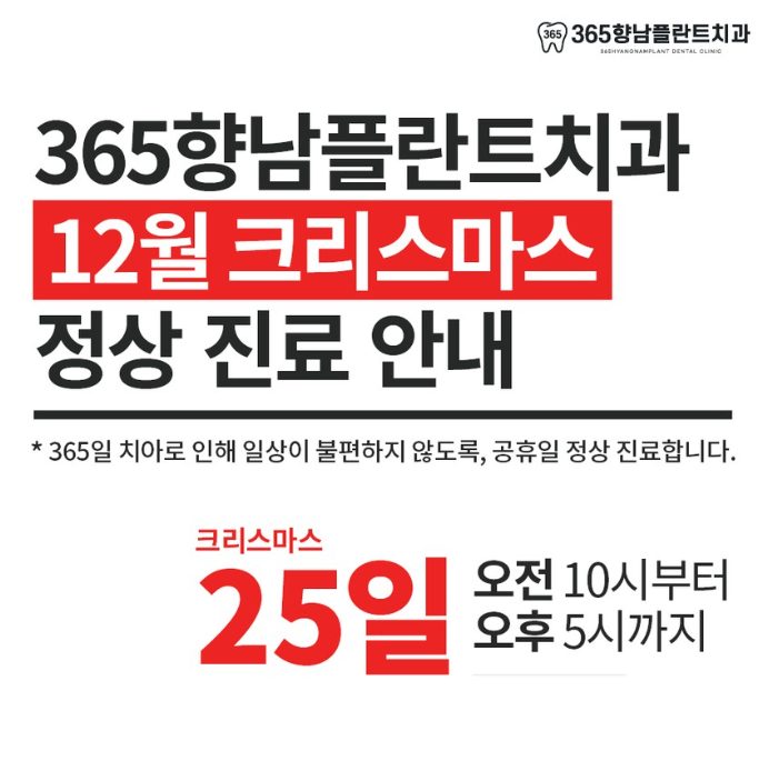 크리스마스 정상 진료 안내