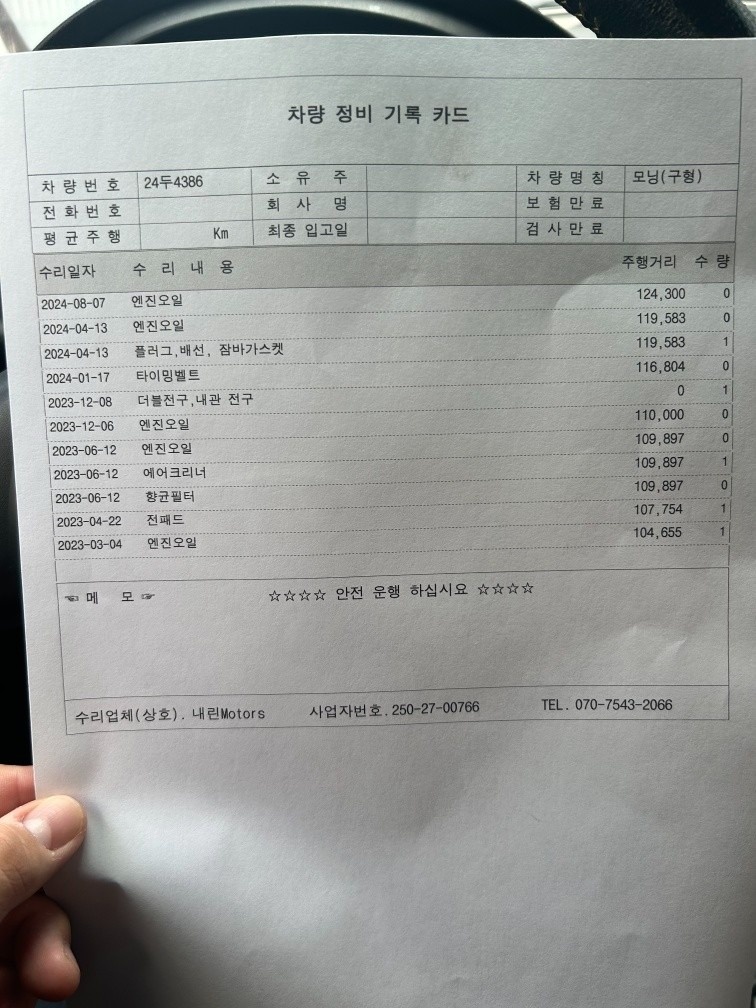 타이밍 벨트
타이어
오일
누유
전부  중고차 직거래 (13)