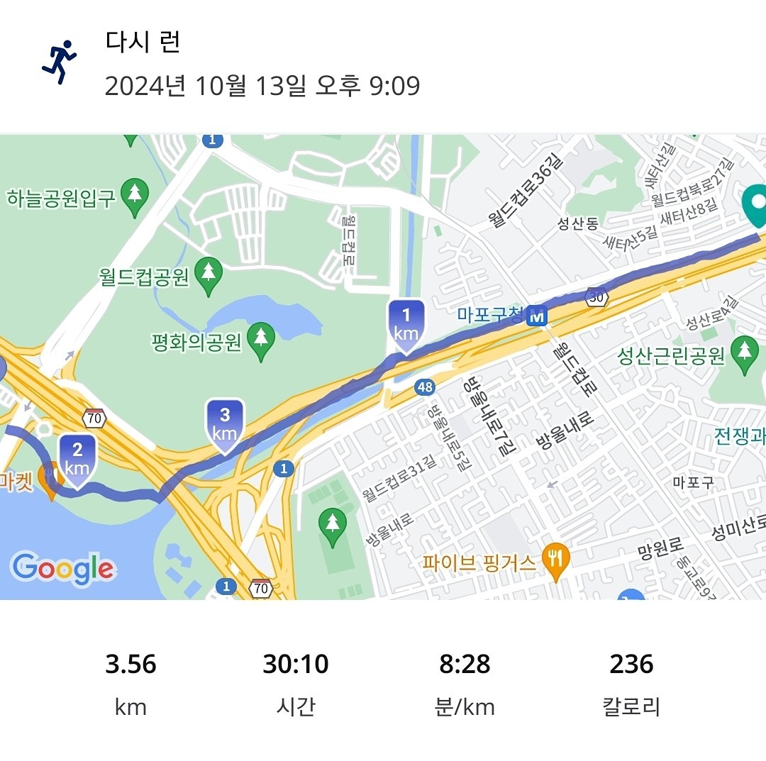 최근 마라톤에 필받아 열정 뿜뿜해서 
초보 러너 모임도 만들어 주시고 , 번개도 쳐주셔서 그동안 못 뛰고 있었는데 덕분에 다시 뛰게 되었습니다.

초보 런어 모임답게 천천히 뛰어서 다시 간만에 뛰었는데
부담없이 뛸수 있었어요

런후 모임장 @원더맘 (원더맘/여/40대) (원더맘/여/40대)님 이 음료수도 사주시고, 편안히 마라톤 대회 출전 이야기, 운동이야기등 대화도 즐거웠습니다.

@m언니언니 님 마라톤 구력이 있어보였는데 좋은자세등 잘 알려주셨어요.

처음 뛰어보시는 분도 간만에 다시 뛰는분도 부담없이 오셔서 뛸수 있으실듯 하네요.

많이들 오셔서 함께 뛰어요.

즐거운 런이였습니다