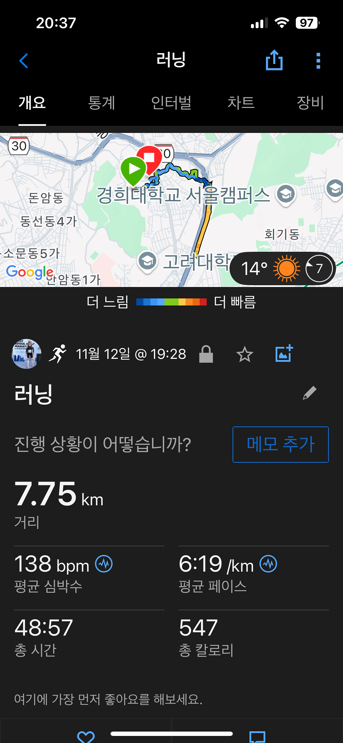 정릉천 러닝 앨범 사진