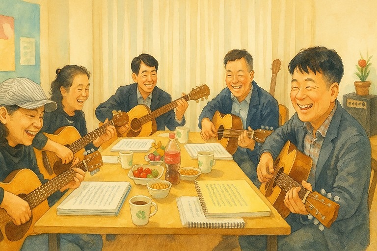 늦봄 저녁 기타와 좋은 사람들과 함께