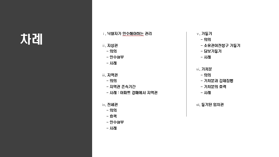 기초권리분석 2회차 (낙찰자가 인수하는 권리 편)