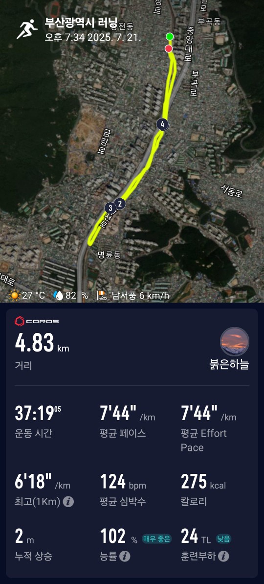 첫 모임인데 푸르게님이 오셔서 같이 잘 뛰었습니다. 첫 러닝을 잘 마치셨으니 가볍게 10km 뛸 수 있도록 힘내 봅시다.