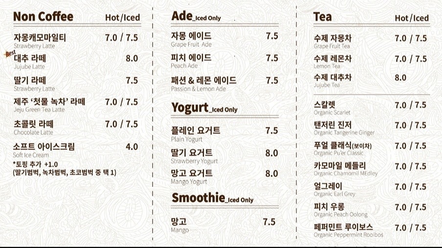 일요일 커피로 시작해 보겠습니다