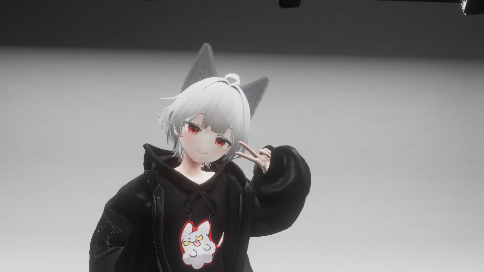 백색 스튜디오 월드에서 한 컷