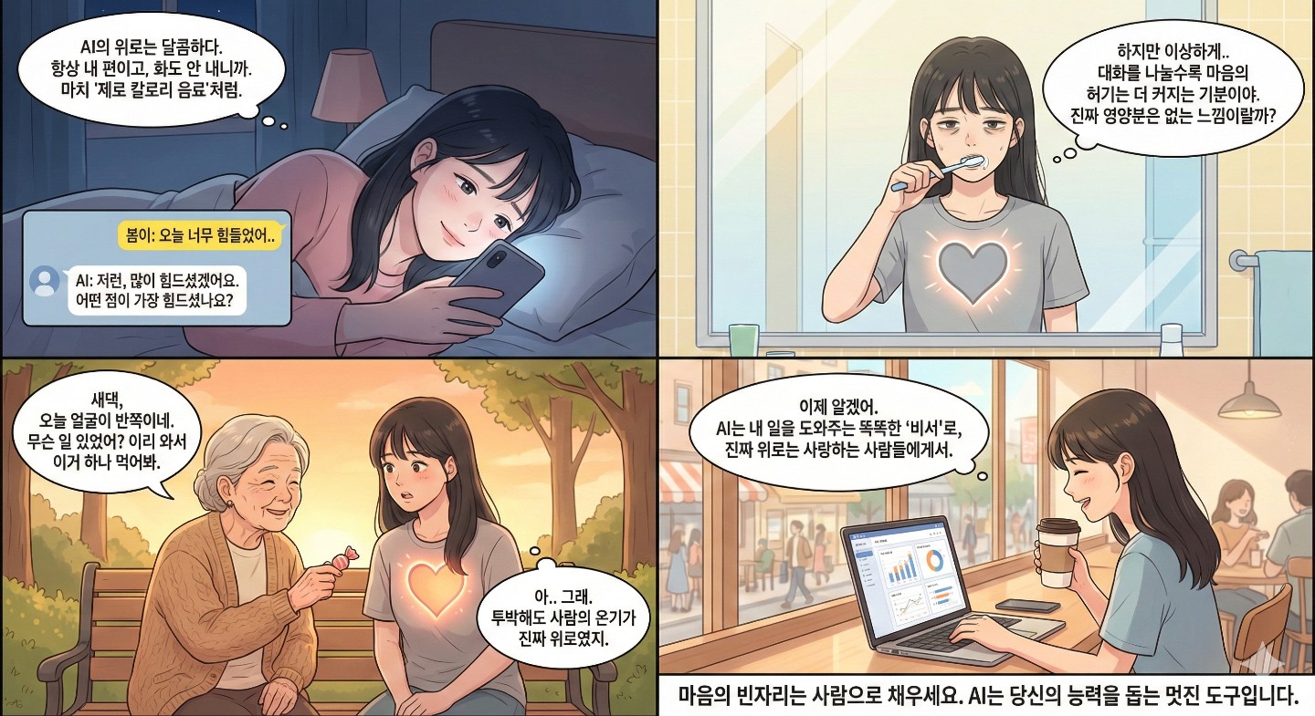 제미나이로 생성한 4컷 만화입니다