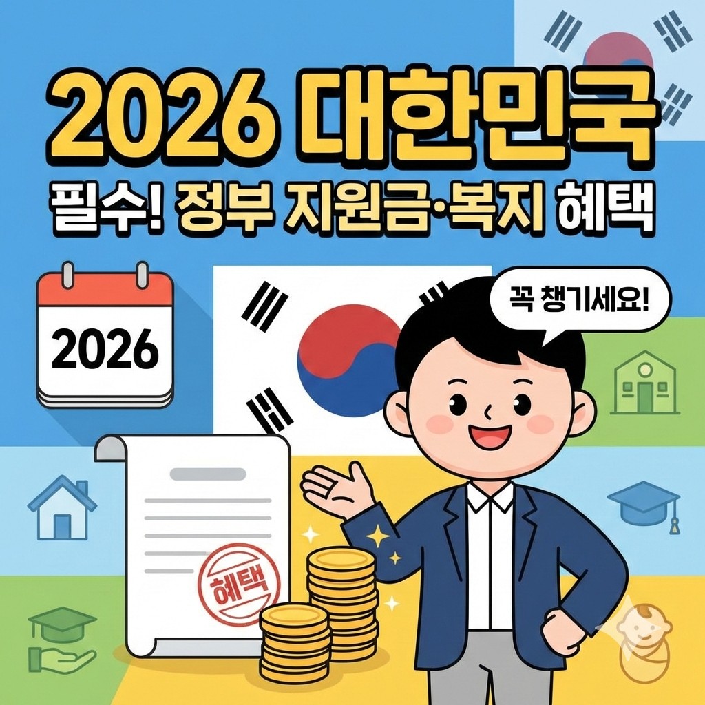 2026년에 꼭 신청하거나 챙겨야 할 대한민국 주요 정부 지원금 및 복지 혜택