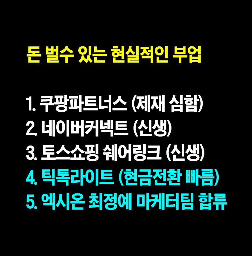 돈 벌수 있는 현실적인 부업 5가지