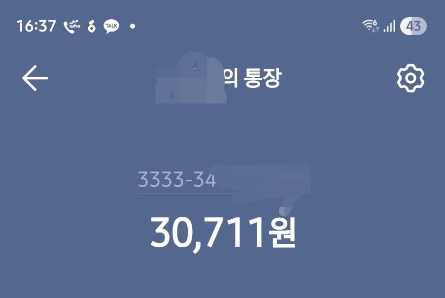 30 후반의 통장잔고