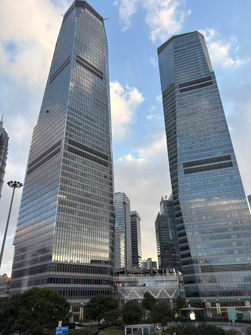 상하이 푸동의 하려한 빌딩 숲